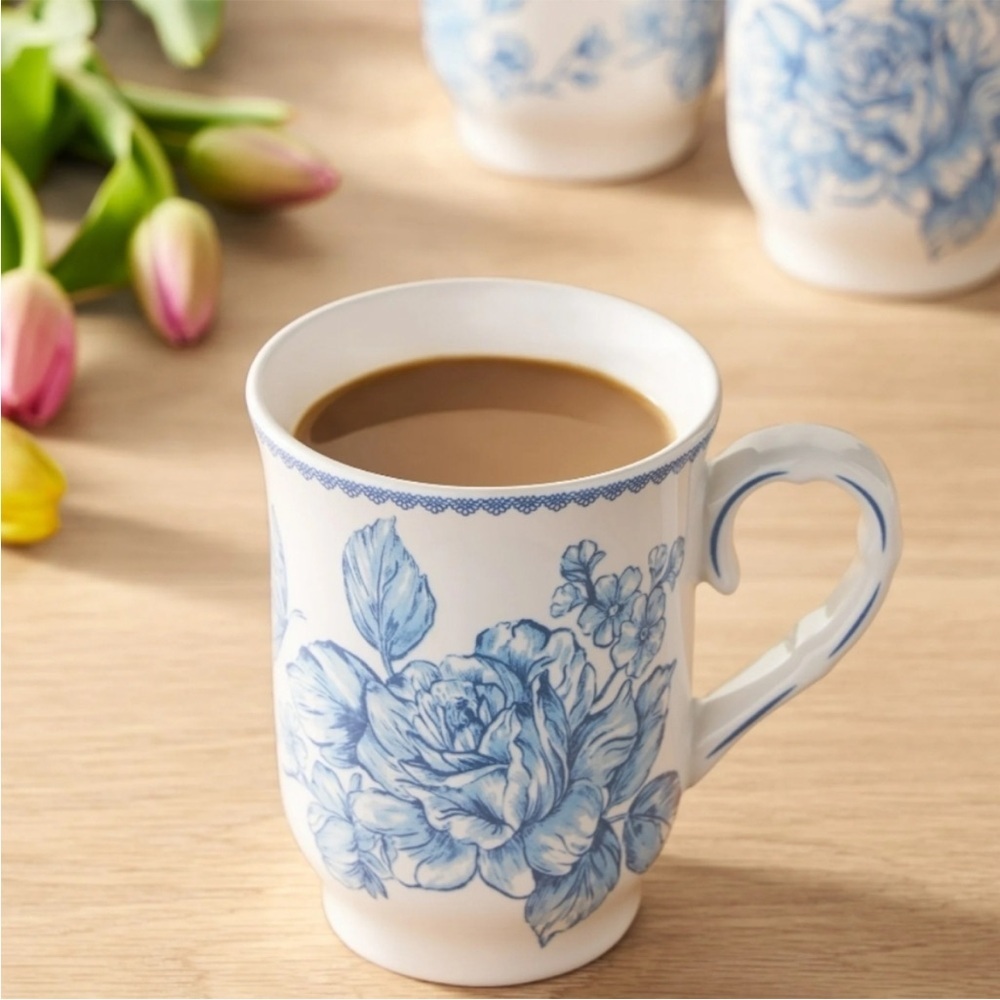 ❤️The Pioneer Woman Agatha Blue Set of 4 Mugs - 12 ounce Mugs - Picture 4 of 5